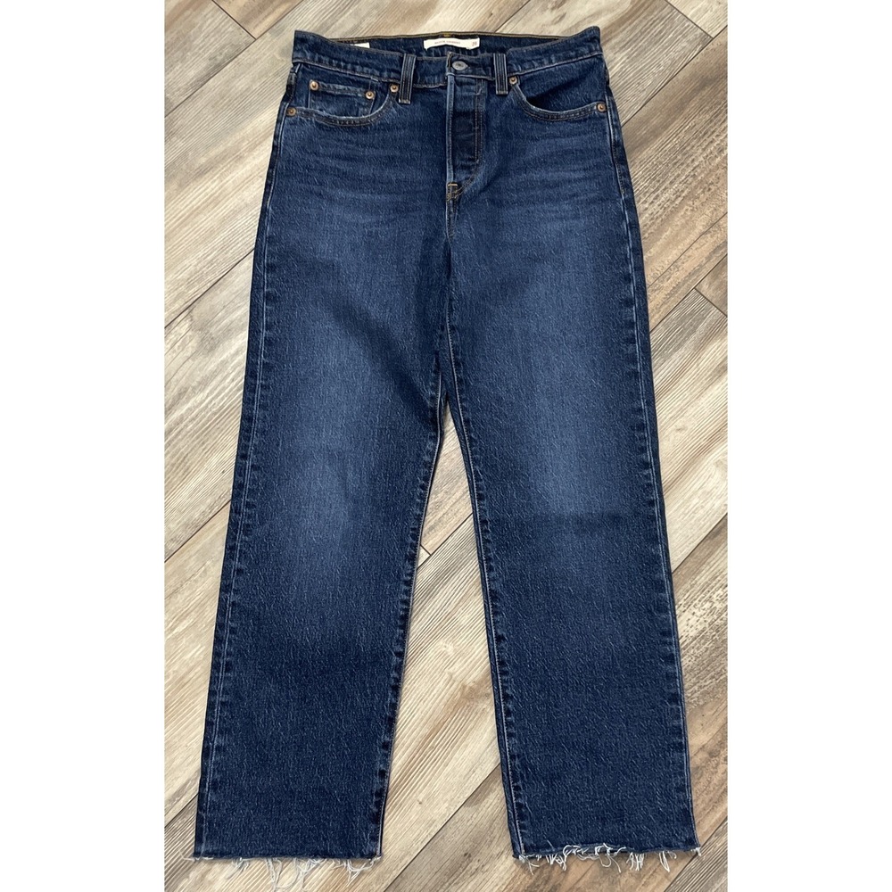 Levi's Wedgie Straight Jeans Dark Wash Blue Women's Size 26 Levis Premium